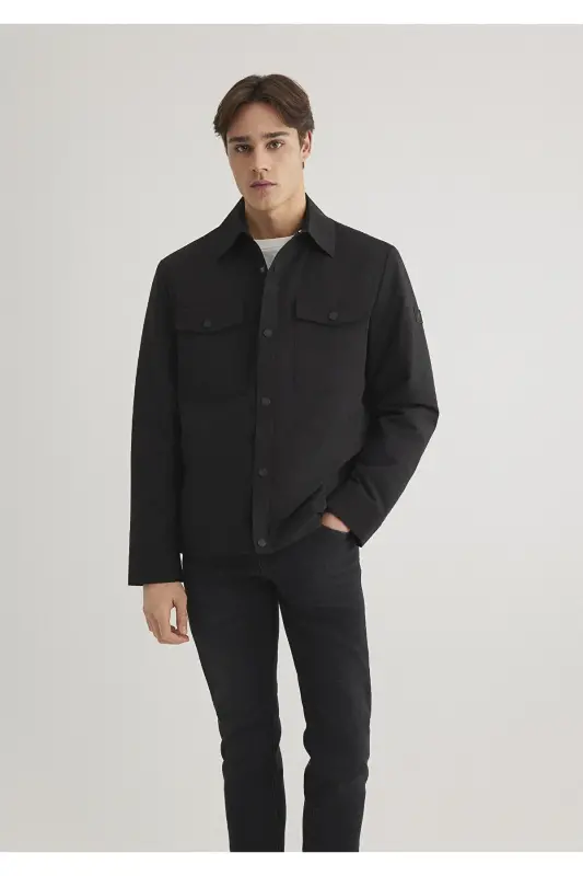 Black Loose Fit Jacket - 1