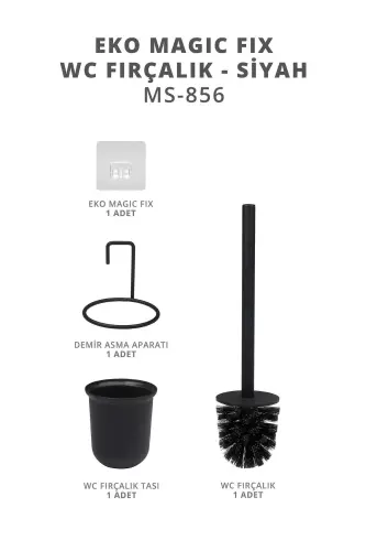 Black Magic Fix Magic Sticky Toilet Brush Holder - 5