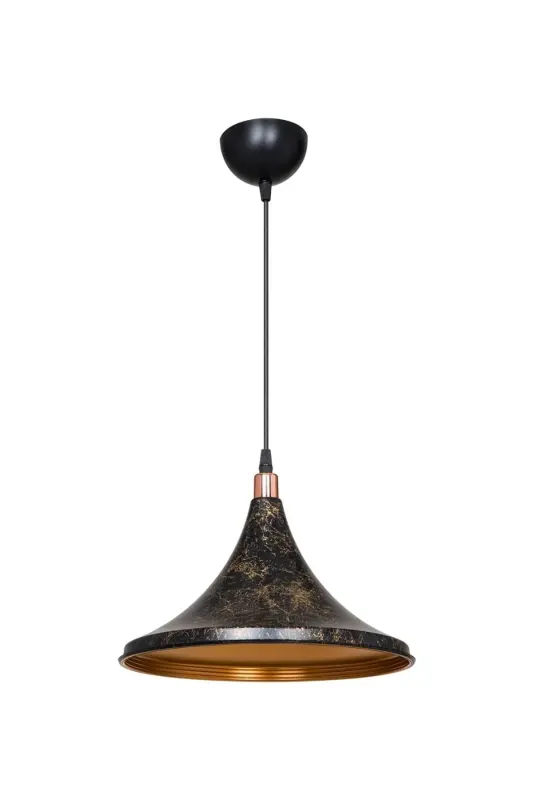 Black Marble Pattern Pendant Chandelier Bedroom Living Room Kitchen Hallway Lamp-Black - 3