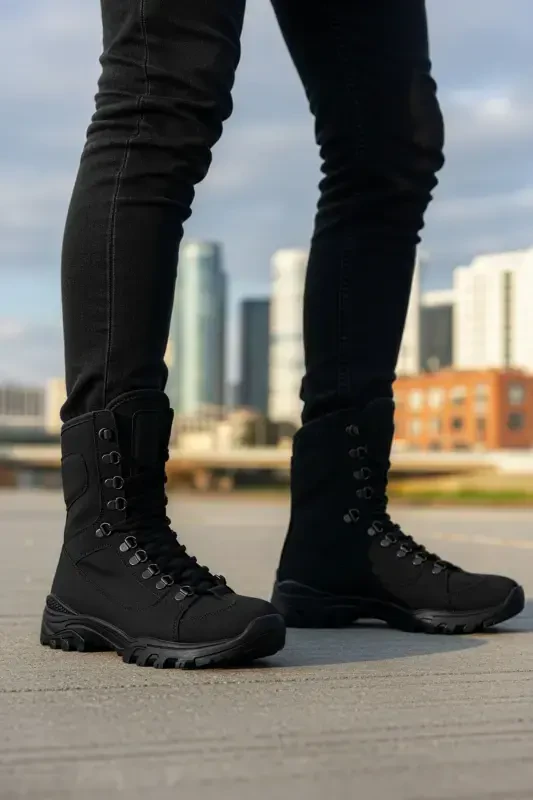 Black Men's Boots - 4