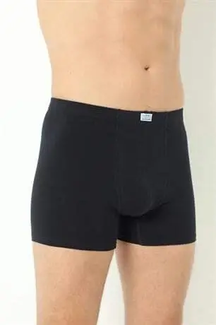 Black Men's Boxer Briefs Plain 3 Pack Cotton Lycra - 3