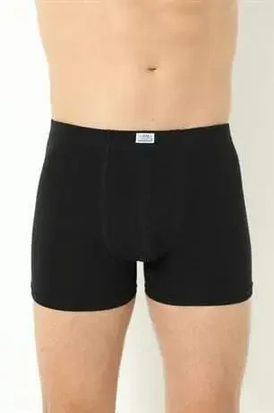 Black Men's Boxer Briefs Plain 3 Pack Cotton Lycra - 2