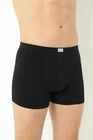 Black Men's Boxer Briefs Plain 3 Pack Cotton Lycra - 4
