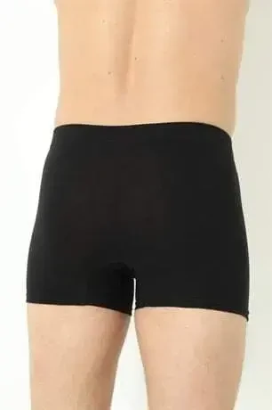 Black Men's Boxer Briefs Plain 3 Pack Cotton Lycra - 5