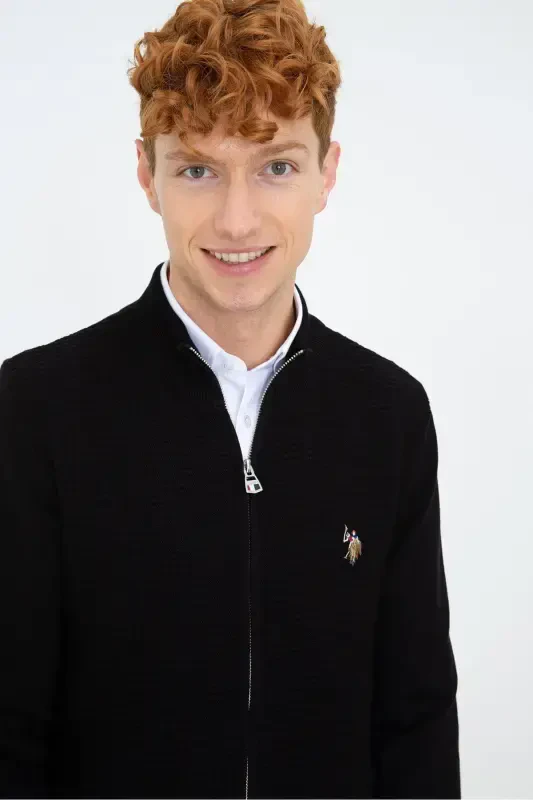 Black Men's Cardigan-VR046 - 2