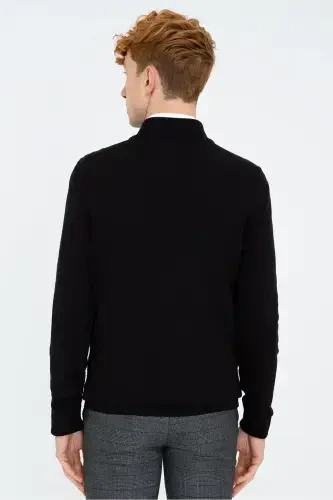 Black Men's Cardigan-VR046 - 3