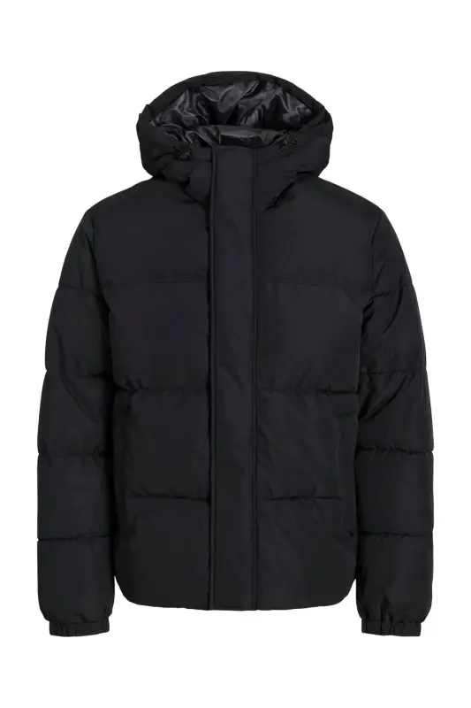 Black Men's Jacket 12256974_JJEBRADLEY PUFFER HOOD SN - 8