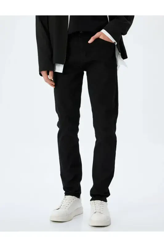 Black Men's Jeans 5SAM40048ND-BLACK - 2