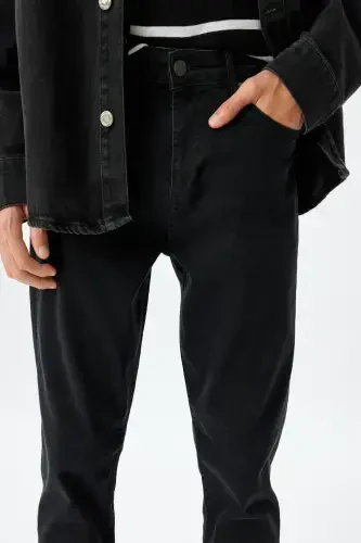 Black Men's Jeans 5WAM40136ID-BLACK - 5