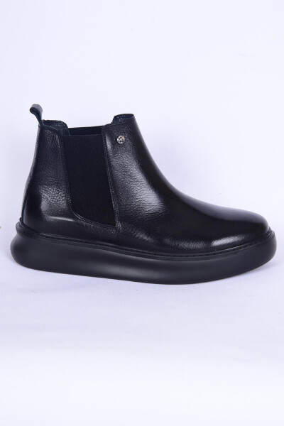 Black men's leather boots - 1