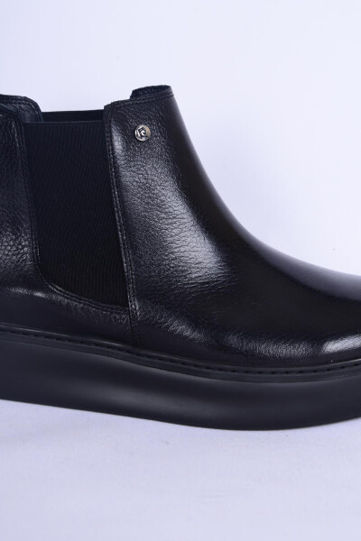 Black men's leather boots - 2