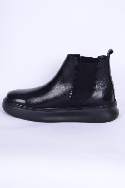 Black men's leather boots - 3