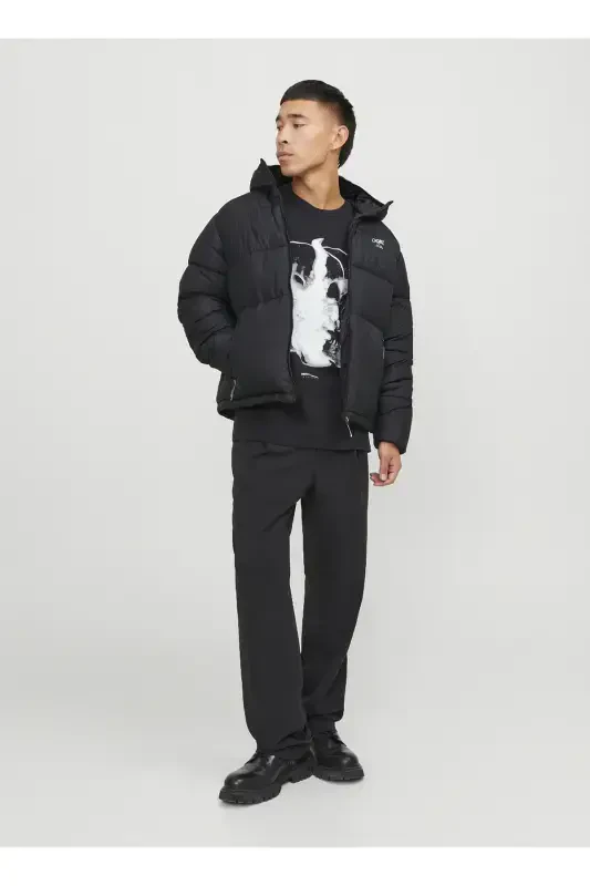 Black Men's Puffer Jacket 12238878_JORSTEAD PUFFER JACKET - JACK & JONES