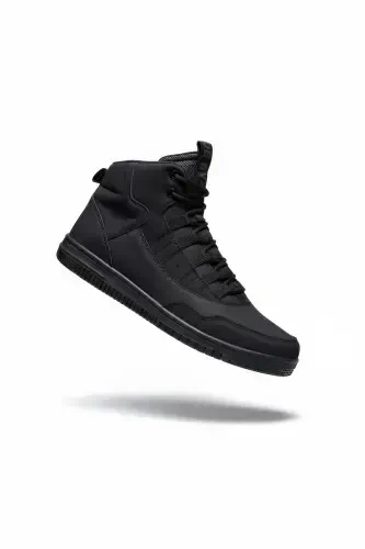 Black Men's Sneaker Boot-Black - 6
