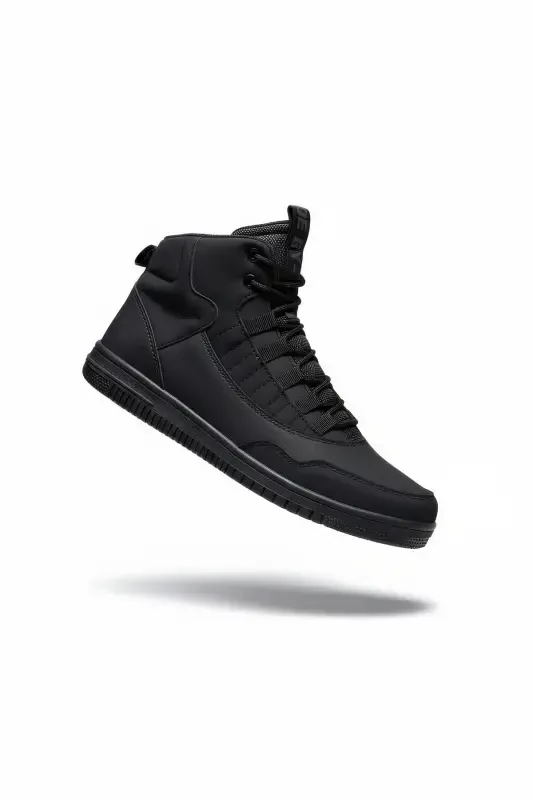 Black Men's Sneaker Boot-Black - 6
