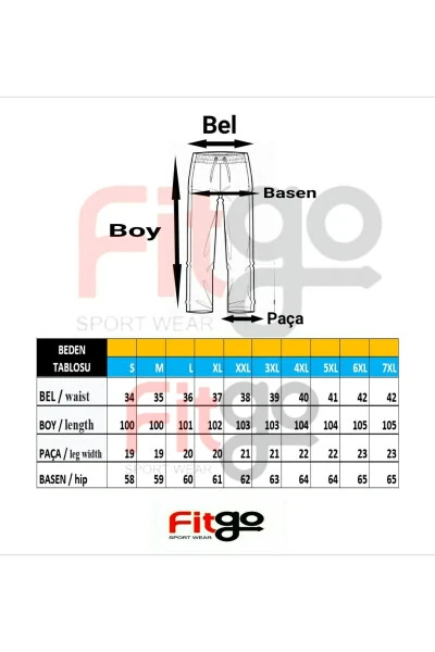 Black Men's Wide Leg Straight Leg Sweatpants - FİTGO (1)