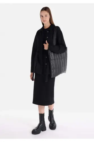 Black midi dress for women - 3