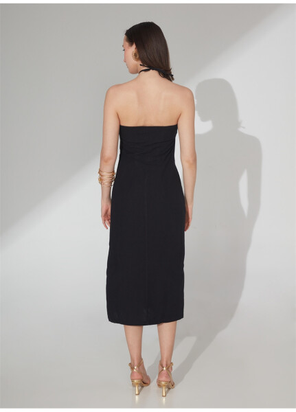 Black midi dress for women - 11