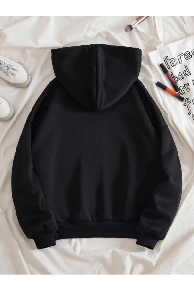 Black Minimal Heart Printed Kids Hoodie - 4