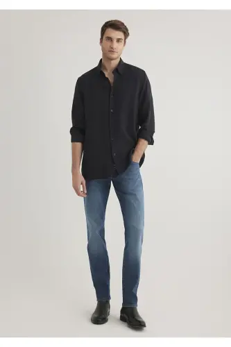 Black Modal Shirt Regular Fit 0211 - 2