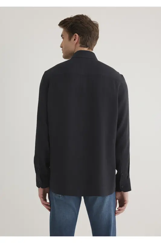 Black Modal Shirt Regular Fit 0211 - 6