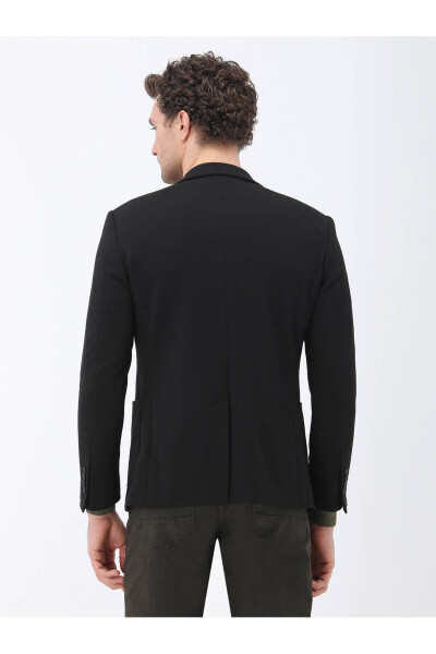 Black Modern Fit Knit Jacket - 10