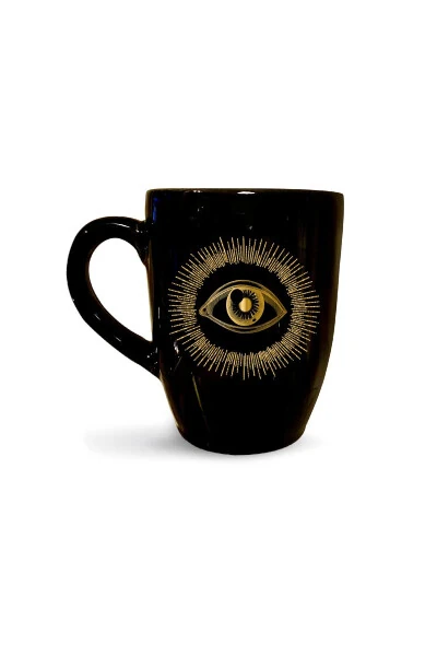 Black Mug with Eye Print Coffee Cup - VIVAS