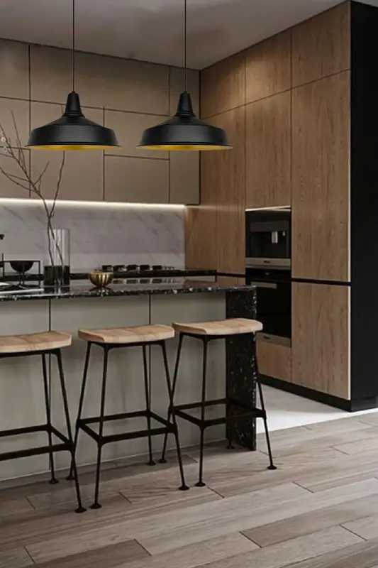 Black Noble Single Chandelier Retro Pendant Lamp School Hairdresser Bedroom Kitchen Chandeliers - Black - 5