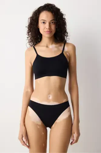 Black Nu Basic Covered Seamless Wireless Bra-Black - 1