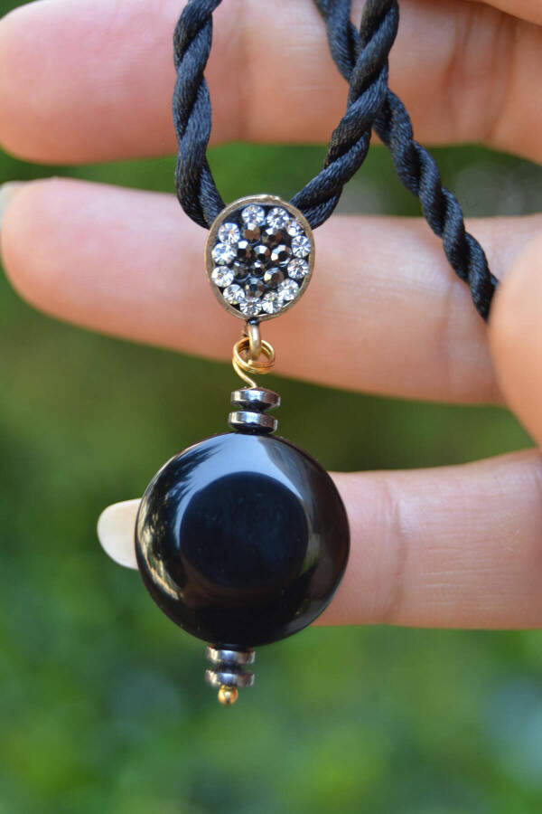 Black Onyx Natural Stone Necklace for Women - 2