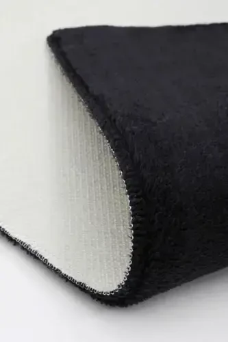 Black Oval Postal Carpet Plush Soft Non-slip Dot Base Antibacterial-Black - 6