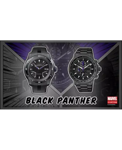 Black Panther Chronograph Qora Bilaguzukli Soat 42mm-Qora - 6