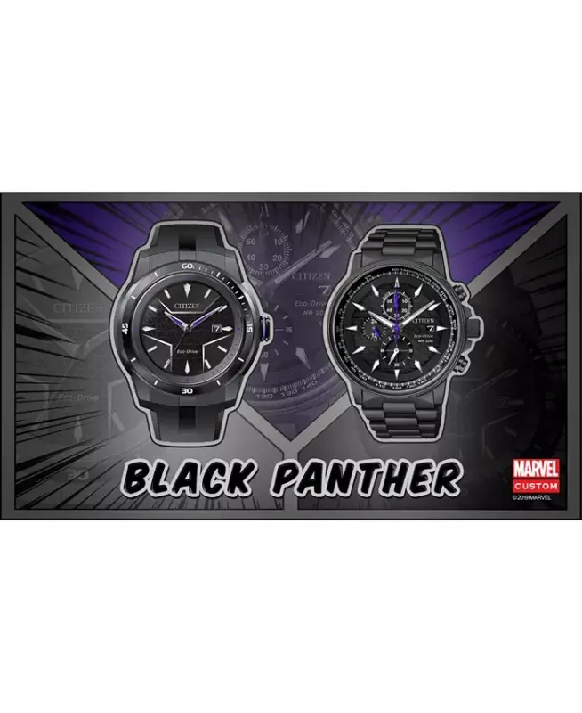 Black Panther Chronograph Qora Bilaguzukli Soat 42mm-Qora - 6