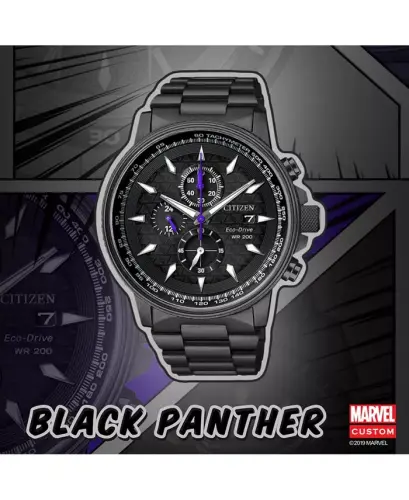 Black Panther Chronograph Black Bracelet Watch 42mm-Black - 5