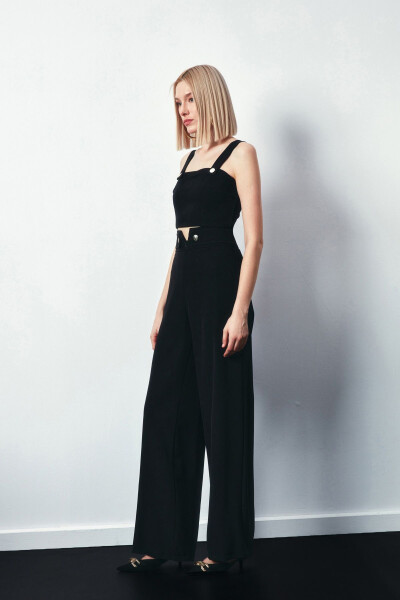 Black Pants with Waist Detail - 2