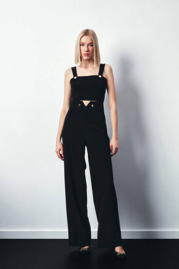 Black Pants with Waist Detail - 3