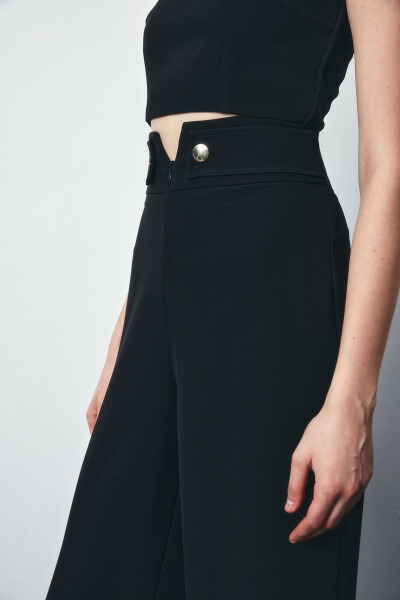 Black Pants with Waist Detail - 4