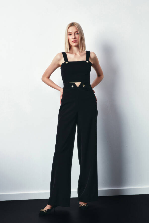 Black Pants with Waist Detail - 7