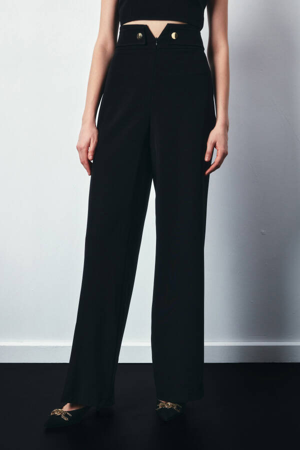 Black Pants with Waist Detail - 11