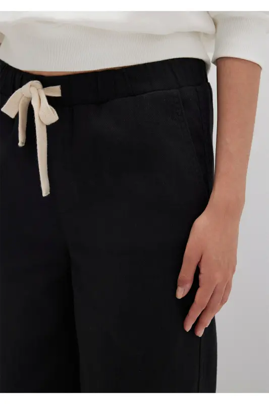 Black Pants with Waist Tie 1010945-900-Black - 6