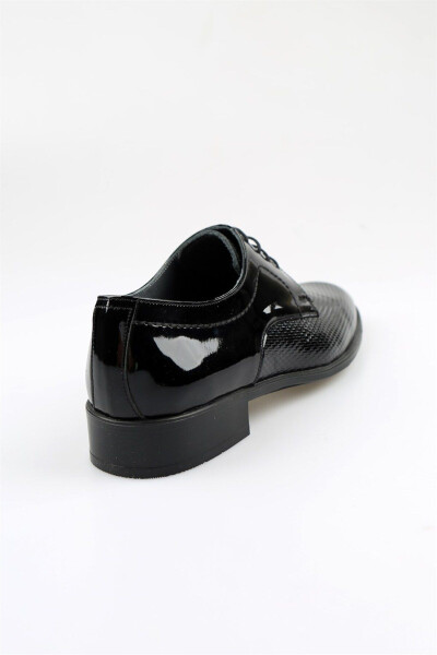 Black Patent Leather Lace-Up Men's Classic Shoes - 8