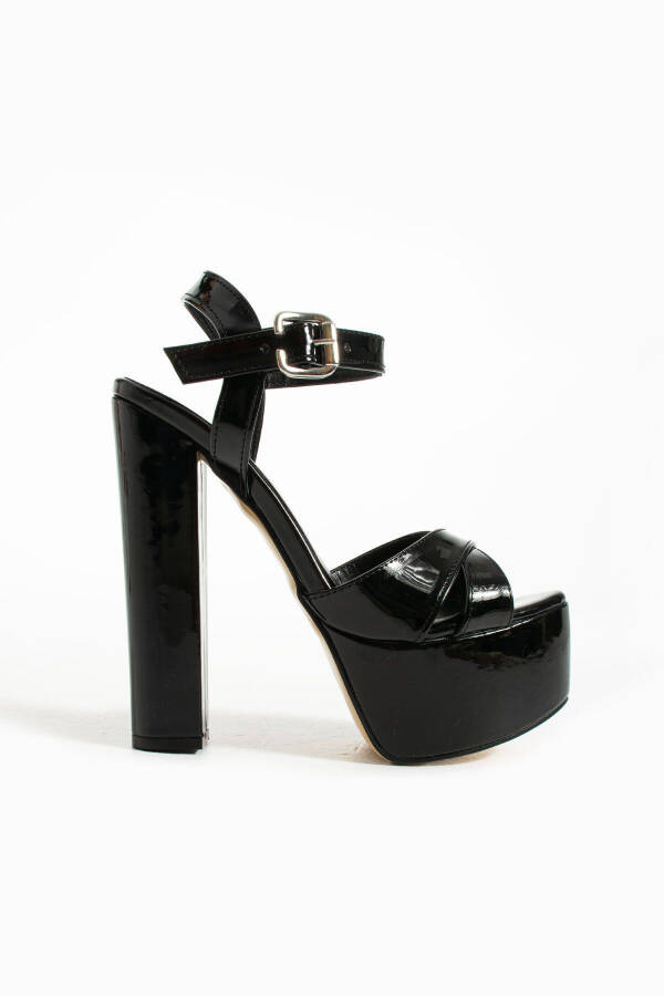 Black Patent Leather Platform Shoes 7-9600 16cm - 5