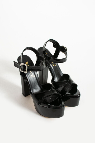 Black Patent Leather Platform Shoes 7-9600 16cm - 6