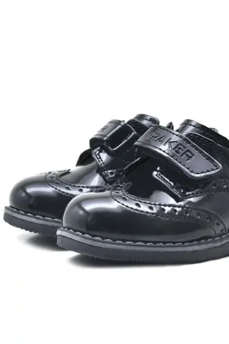 Black Patent Leather Velcro Everyday Baby Boy Shoes - 5