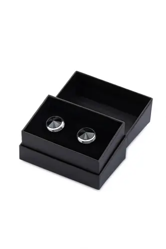 Black Patterned Cufflinks - Black-0- 