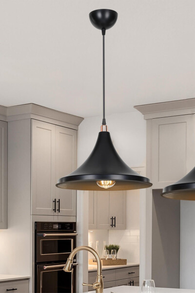 Black Pendant Chandelier Bedroom Living Room Kitchen Corridor Lamp - 1