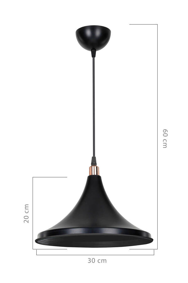 Black Pendant Chandelier Bedroom Living Room Kitchen Corridor Lamp - 3