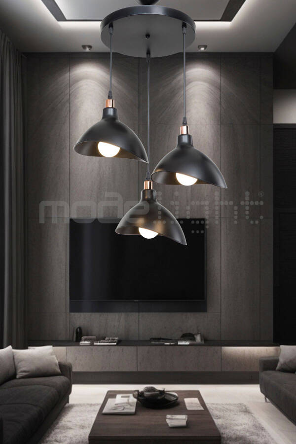 Black Pendant Light Bedroom Living Room Kitchen Hallway Lamp - 1