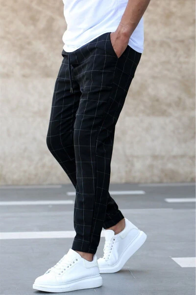 Black Plaid Jogger Mad4081 - 8