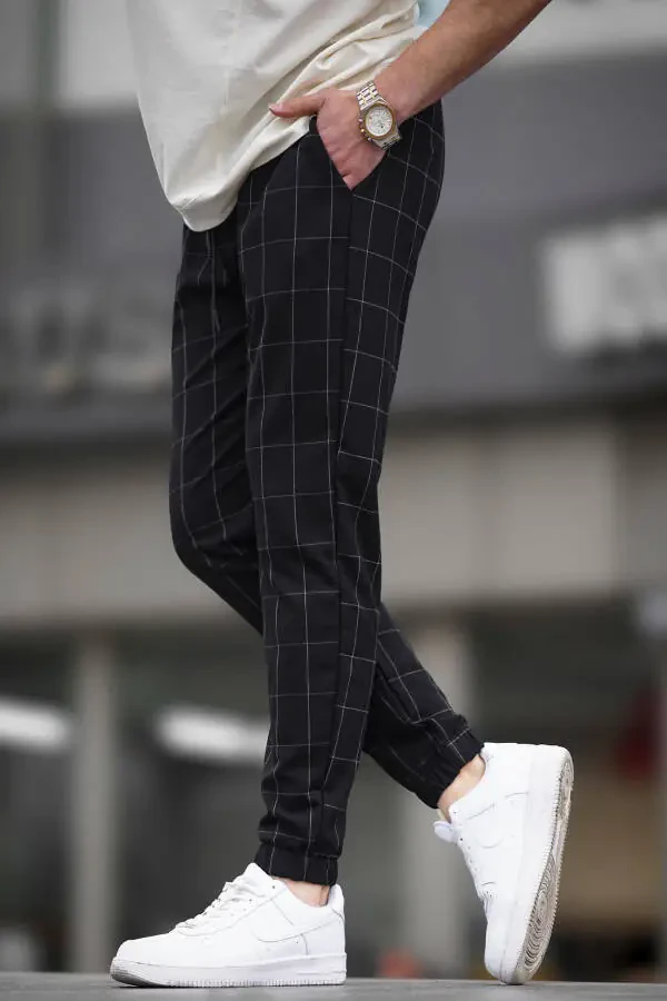 Black Plaid Jogger Mad4081 - 5